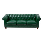 Kαναπές τριθέσιος τ. Chesterfield pu κυπαρισσί 203x84x67εκ - Image 4