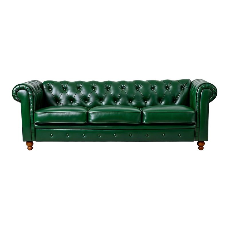 product_pako_074-000084 Kαναπές τριθέσιος τ. Chesterfield pu κυπαρισσί 203x84x67εκ - Image 1