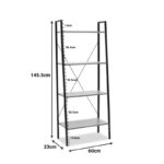 Βιβλιοθήκη- Ραφιέρα Ramon φυσικό-μαύρο 60x23x145,5εκ - Image 6