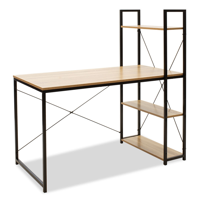 product_pako_085-000003 Γραφείο-ραφιέρα Ramon φυσικό-μαύρο 122x64x120εκ - Image 1
