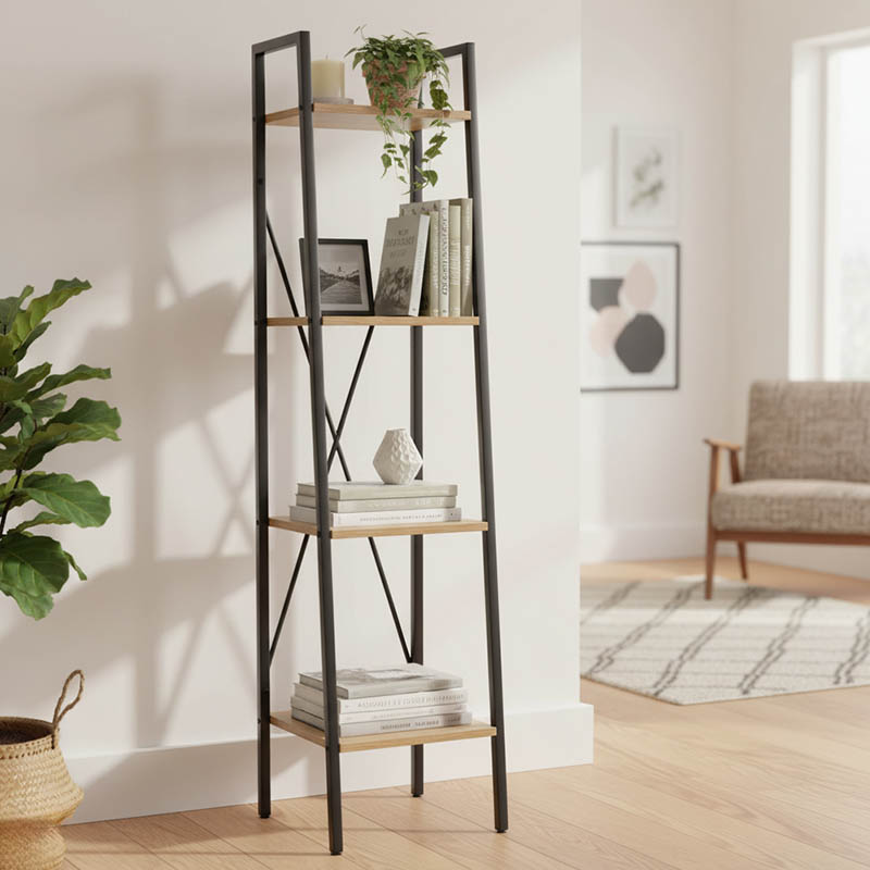product_pako_085-000013 Βιβλιοθήκη Ramon φυσικό-μαύρο 34x32,5x148εκ - Image 1