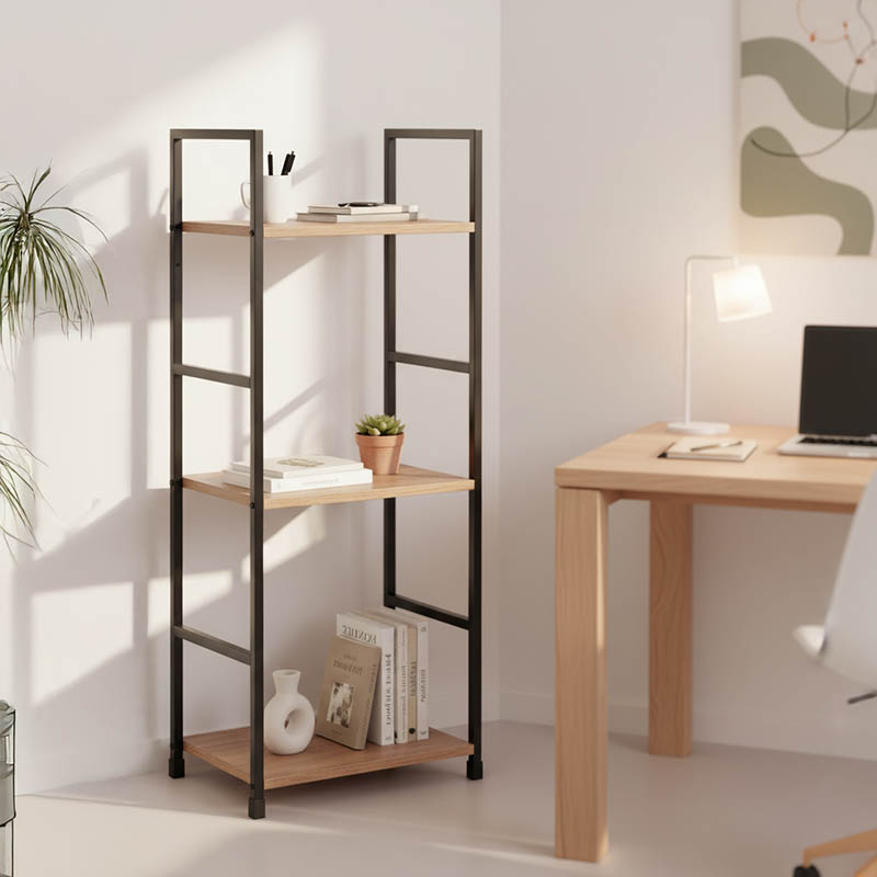 product_pako_085-000019 Βιβλιοθήκη-ραφιέρα Bitok φυσικό-μαύρο μέταλλο 29x23.5x80εκ - Image 1