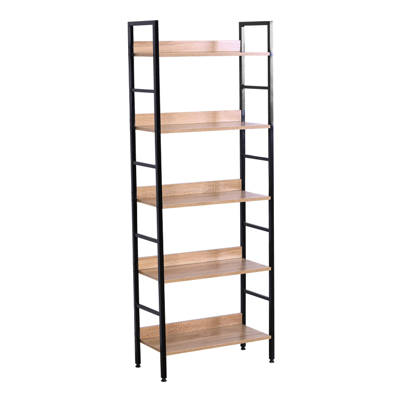 product_pako_085-000022 Βιβλιοθήκη Ramon φυσικό-μαύρο μέταλλο 60x28x160εκ - Image 1