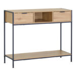Κονσόλα Regando σε oak απόχρωση με μαύρο μέταλλο 100x35x80εκ - Image 2