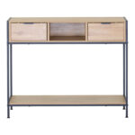 Κονσόλα Regando σε oak απόχρωση με μαύρο μέταλλο 100x35x80εκ - Image 3