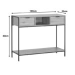 Κονσόλα Regando σε oak απόχρωση με μαύρο μέταλλο 100x35x80εκ - Image 5