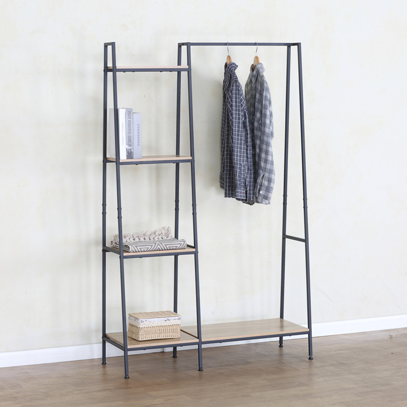 product_pako_085-000030 Έπιπλο εισόδου-ραφιέρα Herevy σε oak απόχρωση με μαύρο μέταλλο 101x35x160εκ - Image 1