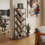 Βιβλιοθήκη Orunta oak- μαύρο μέταλλο 40x26.5x125εκ