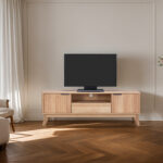 Έπιπλο τηλεόρασης Hamea mdf σε φυσική απόχρωση 145x39,5x49εκ - Image 2
