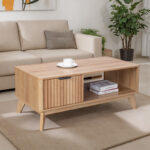 Τραπέζι σαλονιού Hamea mdf σε φυσική απόχρωση 110x55,2x45εκ - Image 2