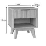Κομοδίνο Hamea mdf σε φυσική απόχρωση 45x39.5x50.2εκ - Image 5