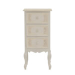 Κομοδίνο Pazlen Inart mdf σε λευκή αντικέ απόχρωση 40x34.5x82εκ - Image 2