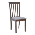 Καρέκλα Houston rubberwood σε καρυδί απόχρωση 40x49x94εκ (Σετ 2 τεμαχίων)