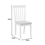 Καρέκλα Houston rubberwood σε λευκή απόχρωση 40x49x94εκ (Σετ 2 τεμαχίων) - Image 8