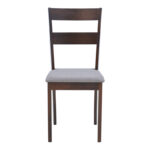 Καρέκλα Dallan rubberwood σε καρυδί απόχρωση 40x47.5x89εκ (Σετ 2 τεμαχίων) - Image 4