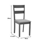 Καρέκλα Dallan rubberwood σε καρυδί απόχρωση 40x47.5x89εκ (Σετ 2 τεμαχίων) - Image 8
