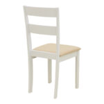 Καρέκλα Dallan rubberwood λευκό 40x47.5x89εκ (Σετ 2 τεμαχίων) - Image 2