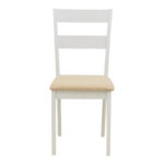 Καρέκλα Dallan rubberwood λευκό 40x47.5x89εκ (Σετ 2 τεμαχίων) - Image 5