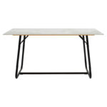 Τραπέζι Revello sintered stone λευκό μαρμάρου-μαύρο 150x90x75εκ - Image 4