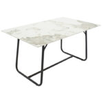 Τραπέζι Revello sintered stone λευκό μαρμάρου-μαύρο 150x90x75εκ - Image 5