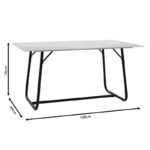 Τραπέζι Revello sintered stone μαύρο μαρμάρου-μαύρο 150x90x75εκ - Image 7