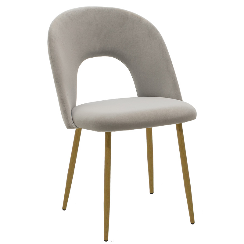 product_pako_101-000082 Καρέκλα Jonah βελούδο γκρι-φυσικό πόδι - Image 1