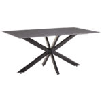 Τραπέζι Bethan sintered stone γκρι cement-μαύρο 180x90x75εκ