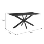 Τραπέζι Bethan sintered stone γκρι cement-μαύρο 180x90x75εκ - Image 5