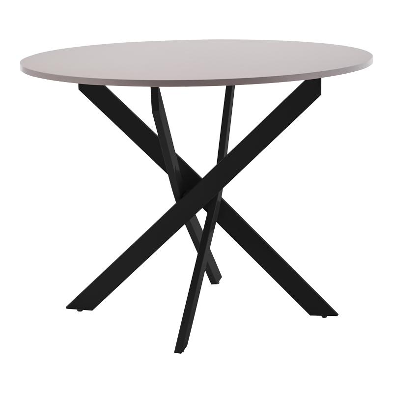 product_pako_101-000088 Τραπέζι Dammero mdf σε cream απόχρωση με πόδι μαύρο μέταλλο Φ100x75εκ - Image 1