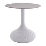 Βοηθητικό τραπέζι Fabron Inart λευκό sintered stone Φ50x52εκ - Image 2