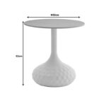 Βοηθητικό τραπέζι Fabron Inart λευκό sintered stone Φ50x52εκ - Image 5
