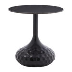 Βοηθητικό τραπέζι Fabron Inart μαύρο sintered stone Φ50x52εκ - Image 2