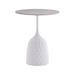 Βοηθητικό τραπέζι Kousien Inart λευκό sintered stone Φ50x60εκ - Image 2