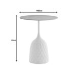 Βοηθητικό τραπέζι Kousien Inart λευκό sintered stone Φ50x60εκ - Image 5