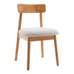 Καρέκλα Tullo rubberwood σε φυσική απόχρωση 46x45x78εκ (Σετ 4 τεμαχίων)
