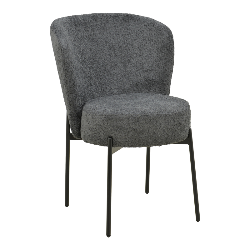 product_pako_101-000127 Καρέκλα Houlian ανθρακί ύφασμα-πόδι μαύρο μέταλλο 44x66x89εκ (Σετ 2 τεμαχίων) - Image 1