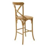 Σκαμπό μπαρ Reid ξύλο sonoma-έδρα καφέ rattan - Image 2