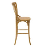 Σκαμπό μπαρ Reid ξύλο sonoma-έδρα καφέ rattan - Image 3