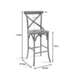 Σκαμπό μπαρ Reid ξύλο sonoma-έδρα καφέ rattan - Image 9