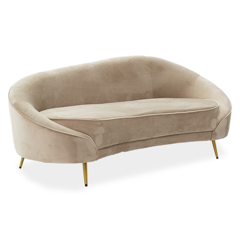 product_pako_110-000044 Καναπές 3θέσιος Amora βελούδο μπεζ-χρυσό 180x81x77εκ - Image 1