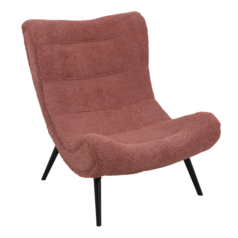 product_pako_110-000080 Πολυθρόνα-μπερζέρα Silla μπουκλέ ύφασμα σε σάπιο μήλο απόχρωση 97x80x100εκ - Image 1