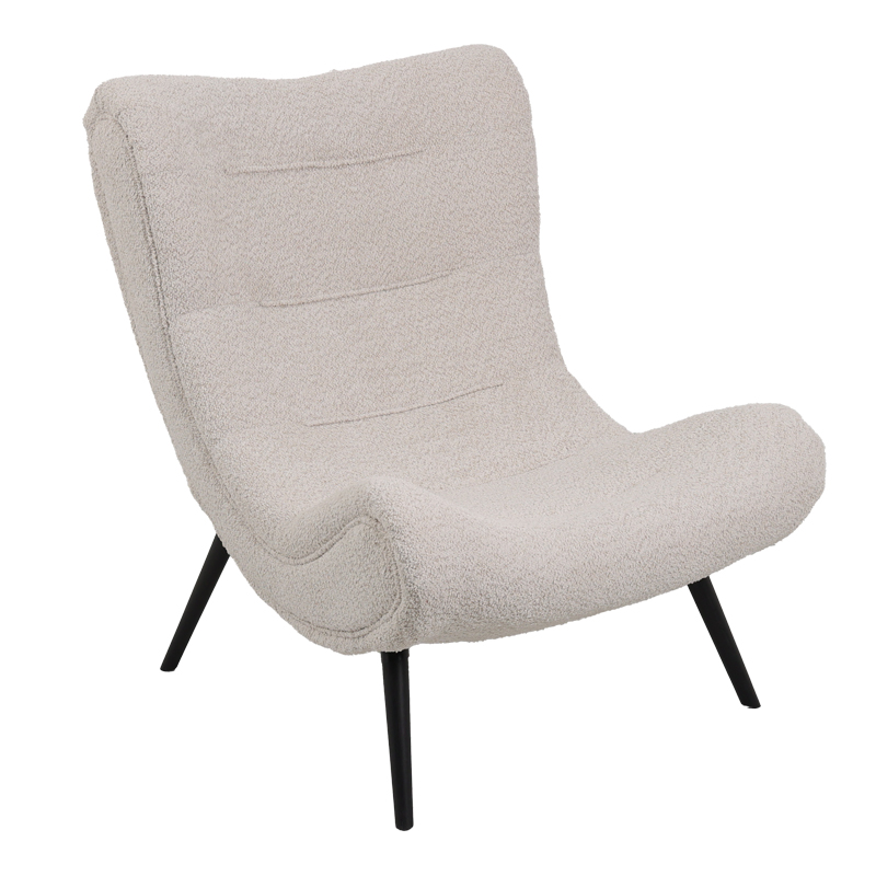 product_pako_110-000081 Πολυθρόνα-μπερζέρα Silla μπουκλέ ύφασμα σε μπεζ απόχρωση 97x80x100εκ - Image 1