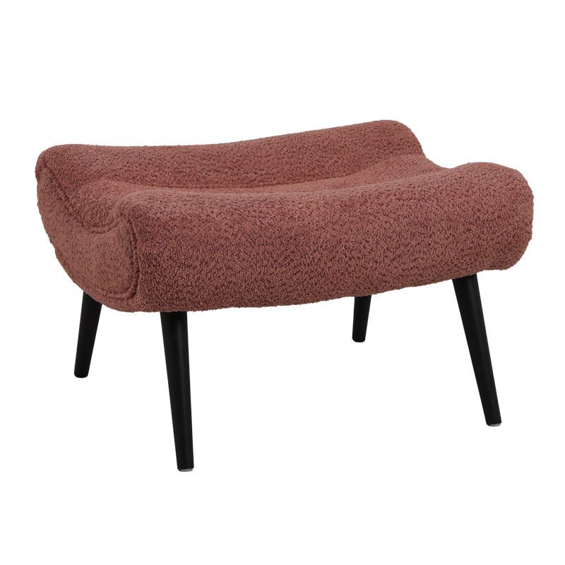 product_pako_110-000083 Σκαμπό - υποπόδιο Silla μπουκλέ ύφασμα σε σάπιο- μήλο απόχρωση 68x58x40εκ - Image 1