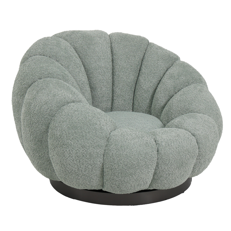 product_pako_110-000085 Πολυθρόνα περιστρεφόμενη Nester μπουκλέ ύφασμα σε φυστικί απόχρωση 98x97x69εκ - Image 1