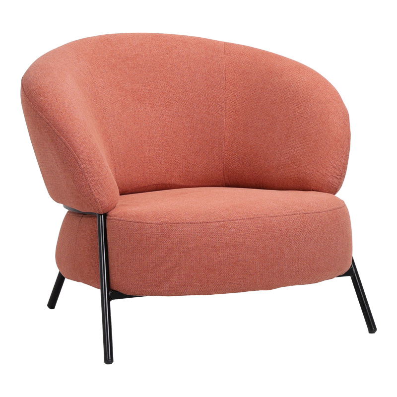 product_pako_110-000108 Πολυθρόνα Jennie ύφασμα σε κεραμιδι απόχρωση με μαύρα μεταλλικά πόδια 84x84x71,5εκ - Image 1