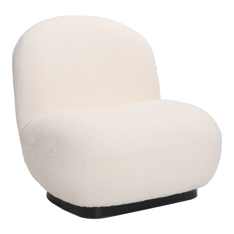 product_pako_110-000121 Πολυθρόνα Rosalie μπουκλέ ύφασμα σε κρεμ απόχρωση με μαύρη βάση 85x82x77εκ - Image 1