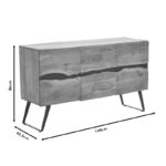 Μπουφές Imena μασίφ ξύλο 4εκ φυσικό-μαύρο 148x43.5x86εκ - Image 9