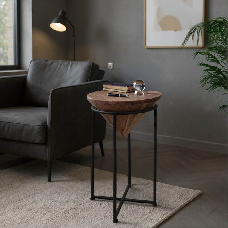 product_pako_113-000049 Βοηθητικό τραπέζι σαλονιού Miles I μασίφ ξύλο ακακίας σε φυσική απόχρωση Φ31x53εκ - Image 1