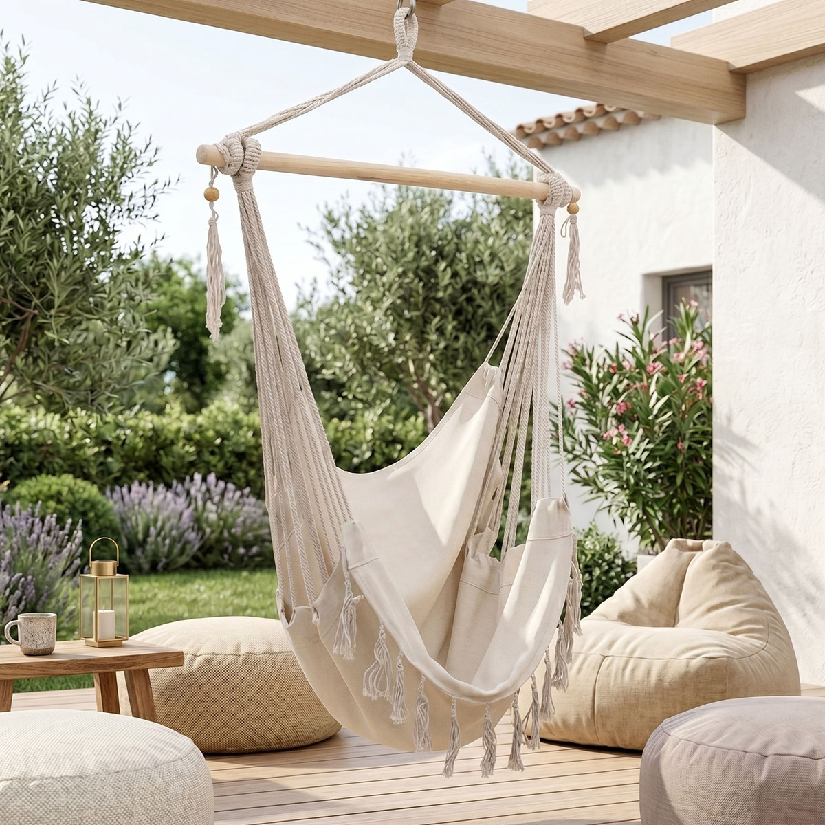 product_pako_115-001853 Αιώρα-κούνια κάθισμα Ambition ύφασμα μπεζ 100x80x130εκ - Image 1