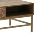 Τραπέζι σαλονιού Brilo Inart καφέ-χρυσό ξύλο 101x59x43εκ - Image 4